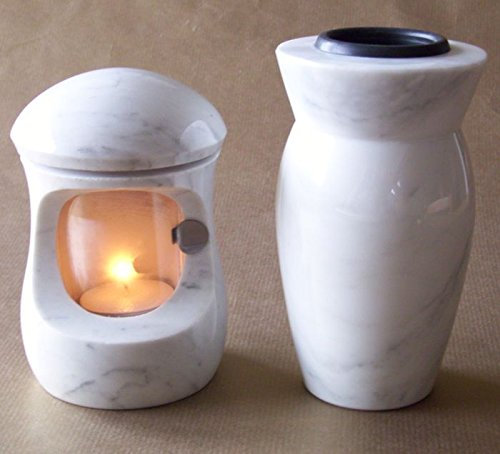 designgrab Grabschmuckset Petit bestehend aus Grablampe und Vase, für Wand- und kleine Urnengräber!