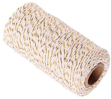 Baoblaze Bastelschnur Juteschnur Paketschnur Dekoschnur Bindeschnur für und Garten Dekoration, Weißes Gold