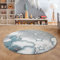 Teppich Rund Kinderzimmer Bär-Himmel Wolken Sterne Design Kurzflor Kinderteppich mädchen Spielteppich Modern Design Babyzimmer Teppiche für Junge und Mädchen Extra Weich 120 cm Rund