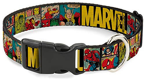 Hundehalsband, Kunststoff, Marvel Retro Comic Paneele, 45,7 bis 81,3 cm, 3,8 cm breit