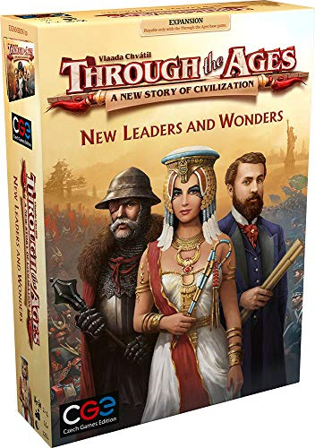 CGE Through the Ages: New Leaders & Wonders Board Game Expansion | English, 14+ Years, 2-4 Players, Strategy, Civilisation, History