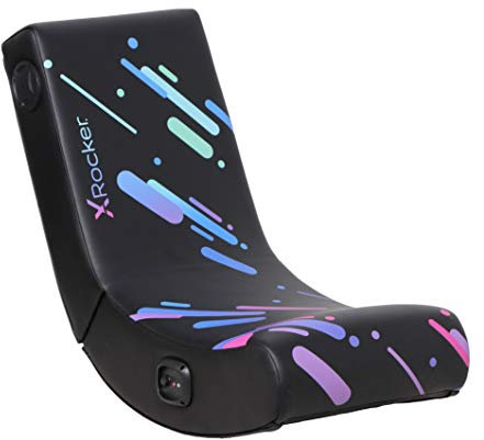 X Rocker Unisex-Erwachsene Galaxy Floor Rocker 2.0 BT bedrucktes PU, Schwarz, Standard 5-17 yr