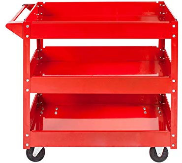 Carrello Porta Utensili 3 Piani con 4 ruote 2 fisse Officina Carrello Attrezzi Meccanico Garage