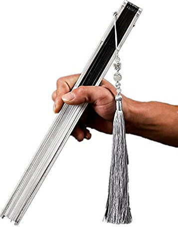 JUNMIN Kung Fu Aluminum Alloy Folding Fan - Male Iron Fan with Bamboo Core - Gift Item