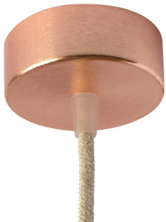 AMARCORDS - Auvent de plafond en métal, cache fil pour lustre couleur CUIVRE, boîtier de lampe complet avec accessoires serre-câbles, vis et support de plafond. Diamètre 77mm hauteur 26mm