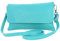 modamoda de T226 Damen Leder Clutch Umhängetasche Abendtasche Small handmade in Italy, Farbe:Türkisblau