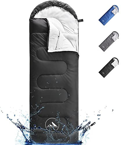 Hikemeister® Mumien Schlafsack Deckenschlafsack mit Kopfteil 220x75 cm 950 g, Farbe:Schwarz