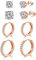 4 Paar Ohrstecker Ohrringe Set Silber Ohrstecker Rosegold Kleine Creolen Sleeper Knorpel Huggie Silber Ohrringe für Damen Mädchen Herren