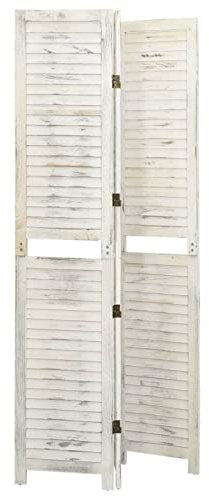 Tidyard 3-TLG. Raumteiler Klappbar Paravent Raumtrenner Trennwand Umkleide Sichtschutz Spanische Wand Antik-Weiß 105x165 cm Holz