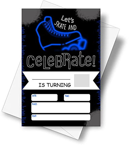 DETIHO E43 Einladungskarten mit Umschlägen, 10,2 x 15,2 cm, Blau