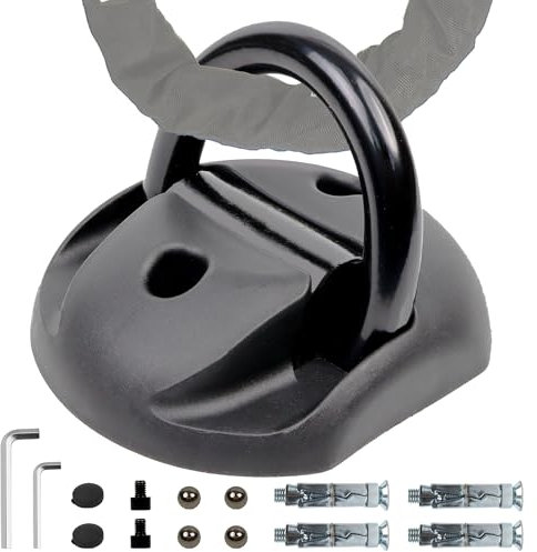 AKM Security Heavy Duty Ground Anchor Floor or Wall Anchor with 14mm Alloy Steel Swing Shackle for Motorcycle Bike Anti Theft,Anchors Strong Hold Included