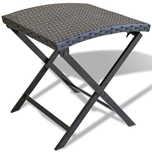 LIFTRR Möbel mit Klapphocker Polyrattan schwarz