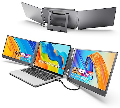 KYY 14 Inch Portable Triple Type C Monitor for Wins X90 Laptop