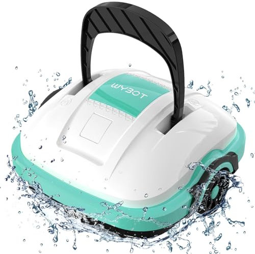 WYBOT Robot de Piscina Inalámbrico Automática 50 mins Succión Potente, Motor Dual, Filtro Fino de 180 μm Aspirador Piscinas para Piscinas sobre/en el Suelo de hasta 50 m²