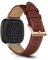 RoiYeel Cinturino Compatibile con Fitbit Versa 4/Versa3/Sense 2/Sense, Cinturini di Ricambio in Pelle Morbida， Ricambio Bracciale per smartwatch per Fitbit Versa 4/Fitbit Versa 3 Giallo Marrone