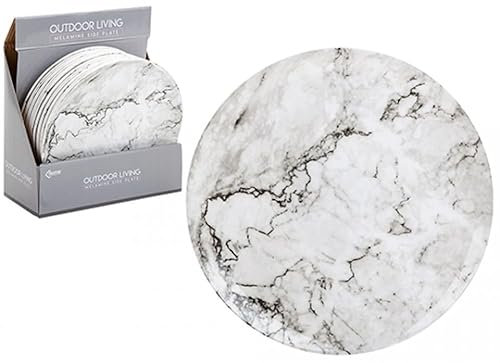 PMS 835038 Elegant Marble Design Melamine Side Plate (20.32cm) Pack of 1