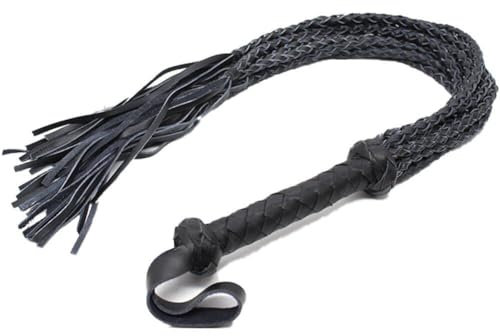 Fouet de Cheval en Cuir Fouet d'équitation Long Fouet d'entraînement de Cheval pour Accessoires d'entraînement d'équitation en Plein air