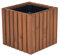 HOMERZO Jardinière pour l'intérieur et l'extérieur - En bois avec insert en plastique - 18 l - Pot de fleurs carré pour balcon ou terrasse (36 x 36 cm x 35 cm)