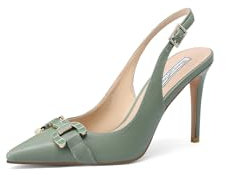 QUEEN HELENA Décolleté con Tacco Alto Scarpe a Punta Chiusa Casual Eleganti Donna K3371 (Verde, Sistema Taglie Calzature EU, Adulto, Donna, Numero, Media, 38)