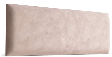 Muralo Wandkissen Gepolstert, Magic Velvet - 90x30 cm, Puderrosa | Wandpaneel, ideal als Bettkopfteil oder Lendenkissen - für Schlafzimmer und Wohnzimmer, einfache Anbringung mit Montagekleber
