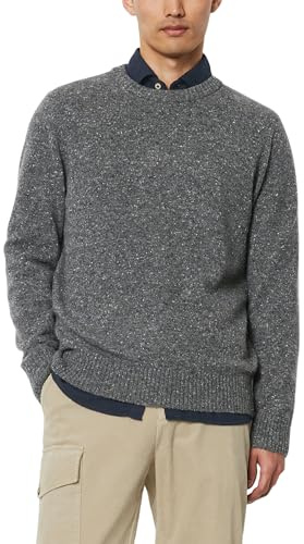 Marc OߴPolo Herren Strickpullover mit Rundhalsausschnitt Regular Fit, Grau (Graphite Grey Melange), L