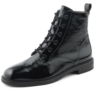 Paul Green Damen Schnürstiefelette, Frauen Schnürstiefeletten,schnürboots,reißverschluss,Boots,Stiefel,Bootee,Booties,Schwarz (Black),40.5 EU / 7 UK