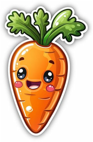 Samunshi® Süße Kawaii Möhre Karotte Sticker Anime Wohnmobil Aufkleber für Motorrad Fahrrad Roller oder Camper Camping Wohnwagen Mountainbike Rennrad Comic Cartoon Retro Sticker 13x20cm