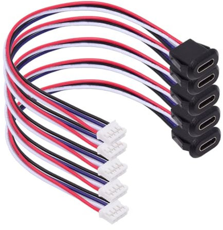CY 5 unids/set DIY OEM tipo C enchufe hembra a conector de 4 pines paso de Cable = 2,0mm montaje de pestillo tipo DC 5V de potencia