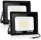 Blivrig 2PCS 50W LED Strahler Außen Set Warmweiß 3000K, 5000LM Außenstrahler, IP66 Wasserdicht LED Fluter Aussen, Flutlicht, Aussenlampe für Gärten, Innenhöfe, Garage, Hotel