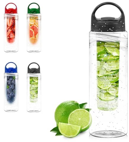 aichiw Borraccia con Infusore di Frutta - Borraccia Riutilizzabile senza BPA con Infusore Facile da Pulire, Ideale per la Palestra, lo Sport e l'Outdoor(Nero)