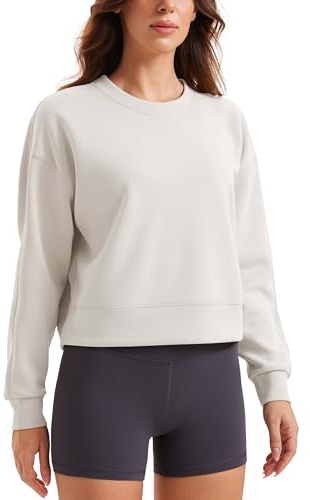 CRZ YOGA SoftAura Crewneck Sweatshirts | Pfirsichweiche Textur, Casual, Relaxed Fit, Pullover, Sweatshirt für Damen