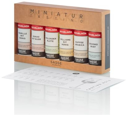 Sasse Miniatur-Tasting Set 'Naturtalente' – 6x Premium Spirituosen Probier-Set aus Münsterland – Edle Schnaps-Auswahl im Geschenkset – Perfekt für Tasting & Geschenkidee