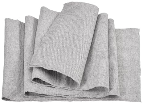 Rebower Bündchenstoff, 15cm x 100cm Bündchenstoff Schlauchware, Gerippter Strickstoff, Rippbündchenstoff, Rippstrickstoff Elastische Bündchen, für Bündchen, Saumbündchen, Kragen, Grau