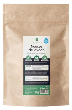 PLANETA HUERTO | Nueces de Lavado Sapindus Mukorossi 1,5 kg, Detergente Natural y Biodegradable para 360 Lavados - Nueces de Lavado Ideal para Ropa de Bebé, Piel Sensible y Hogar Sin Plásticos
