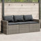LLEZKBR Furniture select-Gartensofa mit Kissen 3-Sitzer grau Poly Rattan