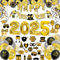 Silvester Deko 2025, Happy New Year Dekoration Set, FROHES NEUES,Neujahr Silvesterdeko mit Girlande, Folienballons,Fotorequisiten Neujahrsdeko Silvesterpartydeko Accessoire für Party Silvesterparty