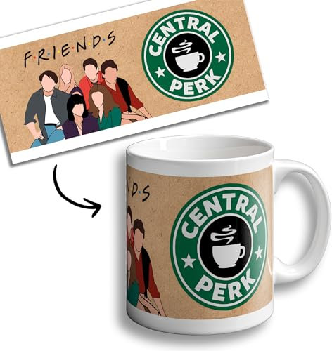 OOPS Taza Friends - Central Perk - Tazas Originales para Regalar - Regalos Frikis - Mug Cerámica. 330ml. (Starbuck Friends)