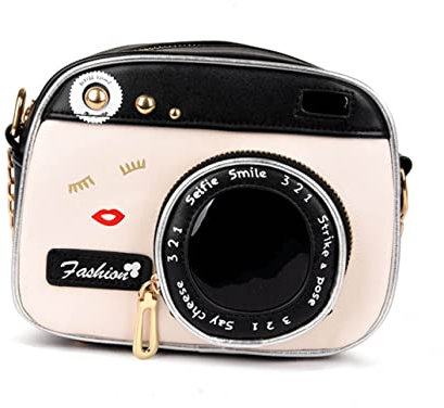 OATIPHO Kameraform Kleine Umhängetasche Für Damen Vintage Schwarz Handtasche Schicke Messenger Bag Schultertasche Einkaufstasche Partytasche