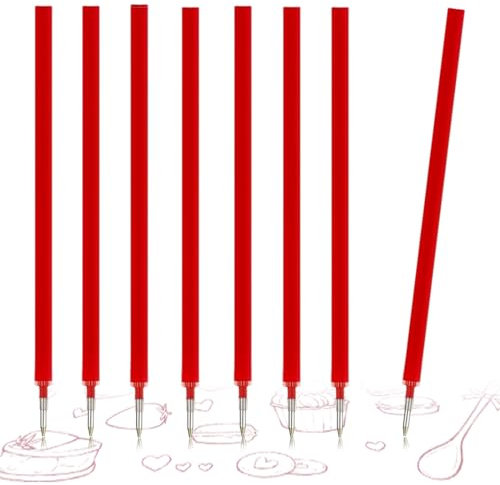 BECHS 8 Stück Radierbarer Ersatzminen- Kompatibel Mit Legami,Rot Erasable Gel Pen Refill Set, Stiftspitze 0,7mm,Höhe 13 cm, Einfach zu Radieren(Rot)