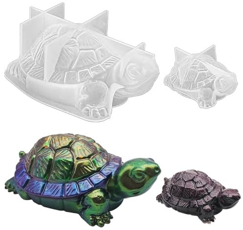 AFUNTA 3D-Meeresschildkröten-Harzformen, 2 Stück, Tier-Epoxidharz-Formen, Schildkröten-Kerzen-Form, DIY-Harzornament-Formen für Kunstharz, Heimdekoration