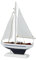 Segelboot Deko Maritim 13x21cm Holz - Dekofigur Segelschiff - Holzboot Aufsteller Schiff Boot - Maritime Tischdeko Meeresdeko Weiß Blau