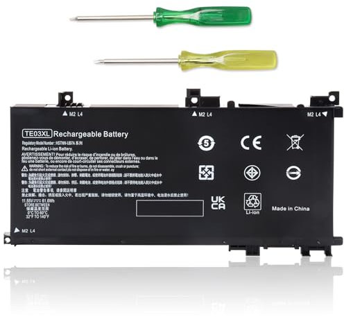 TE03XL Batterie TE03061XL Compatible avec HP Omen 15-ax012TX à 15-ax050TX 15-ax210nr 15-ax001ns HP Pavilion 15-bc001TX 15-bc045TX 15-BC015TX 849910-850 HSTNN-UB7A TPN-Q173 11,55 V 61,6 Wh