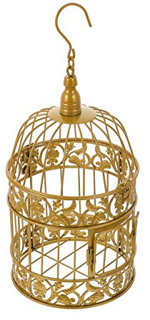 Holibanna Goldene Vogelkäfig Dekoration Für Und Feierlichkeiten Ornament Für Schlafzimmer Und Büro Als Stilvolle Gartendekoration