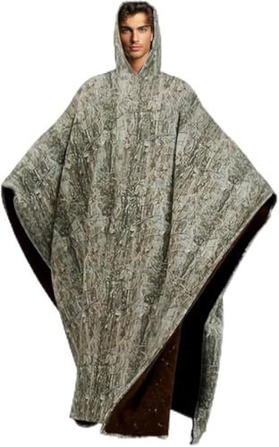 HDSDVNON Tragbarer Decken-Hoodie – Übergroßer Unisex-Umhang Mit Verstellbarer Kapuze, Fleece-Lounge-Cape For Drinnen Und Draußen(Camouflage)