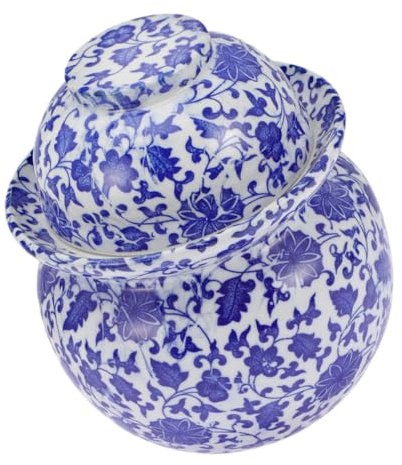 TOPPERFUN Tarro De Cerámica Para Conservas Con Doble Tapa Sellada Contenedor De Alimentos Para Encurtidos y Almacenamiento Doméstico Envase Tradicional Para Cocina