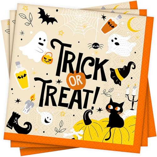Halloween Servietten 50 Stück Papierservietten Süßes oder Saures 33 x 33 cm Partyservietten