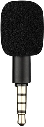 Hehglng Nero 4 Pole Mini Microfono Portatile Jack 3.5mm Aux 4 Poli/3 Pole Karaoke Mic per Registratore Telefono Cellulare Smart Phone Computer Laptop Microfoni a condensatore Microfoni Accessori
