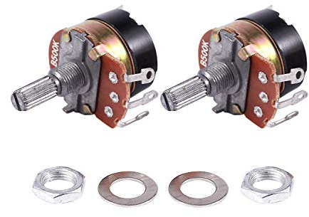 Masslla 2Pcs 500K Ohm Single Linear Taper Potentiometer mit ein/Aus-Schalter
