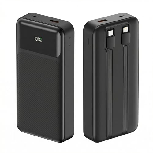 Power Bank con Cavi Integrati Portatile Powerbank 20000mah 22.5w Caricabatterie Portatile Ricarica Rapida Potente Android