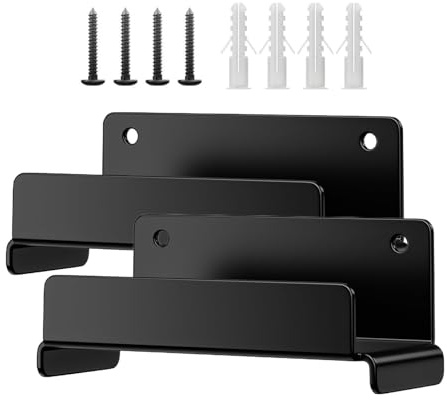 Ladder Wall Mount - Steel Storage Hooks for Garage Organization | Heavy Duty Wall Organizer Kit with Protective Coated Arms, Space Saving Ladder Holder for Concrete Wood Chair Furniture Tool Home